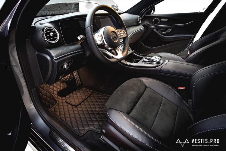 Diamond-Stitched Luxury Leather Custom Car Mats - premium stitching custom car floor mats