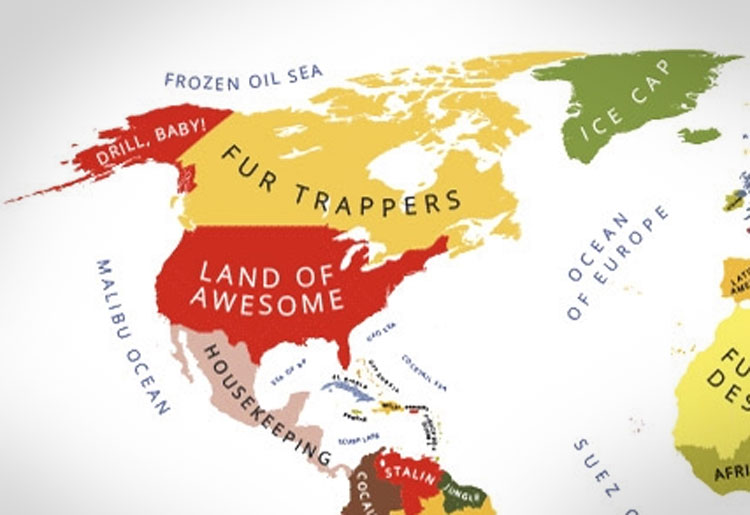 Map Of The World According To Americans