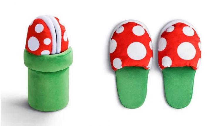 Mario mushroom best sale slippers with pipe