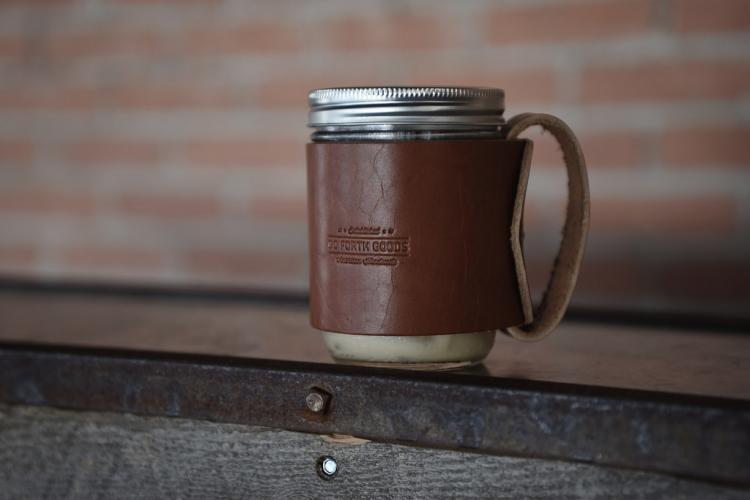 Traveler Mug Turns Your Mason Jar Into a Leather Mug