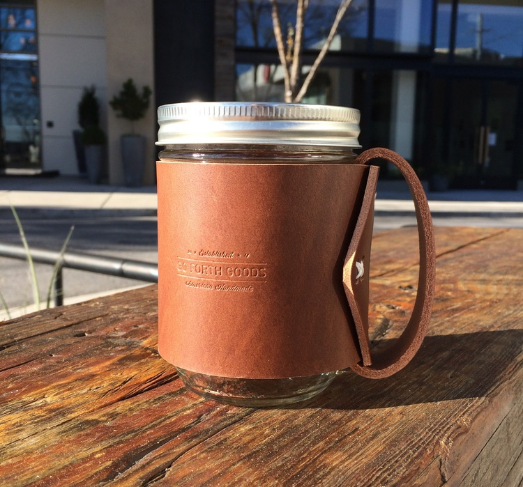 Traveler Mug Turns Your Mason Jar Into a Leather Mug