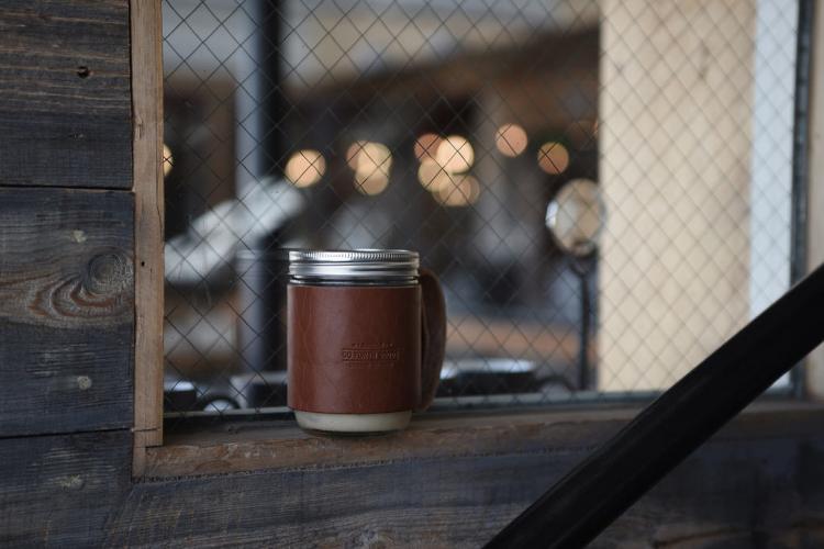 Traveler Mug Turns Your Mason Jar Into a Leather Mug