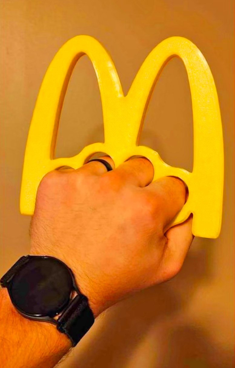 McKnuckle Duster - McDonalds Logo Brass Knuckles