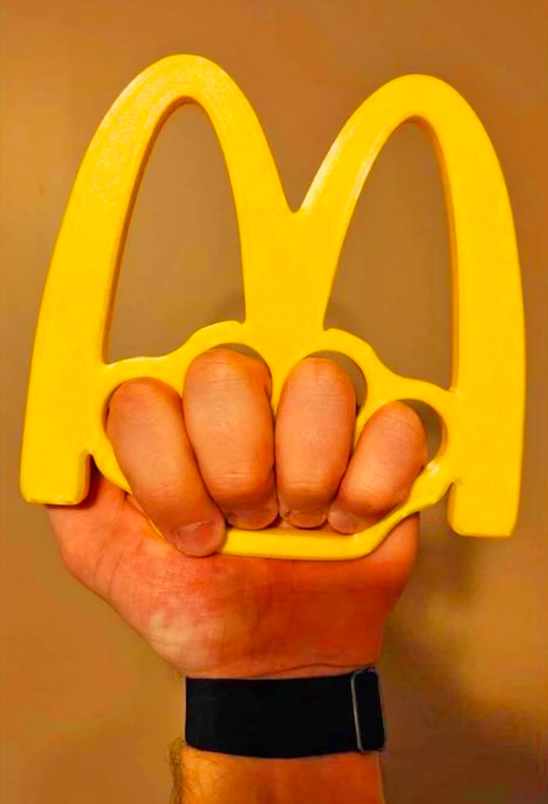 McKnuckle Duster - McDonalds Logo Brass Knuckles