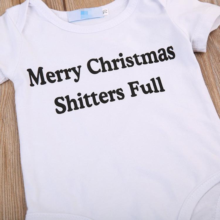Merry Christmas, Shitters Full Baby Holiday Outfit - Funny Baby Christmas Outfit