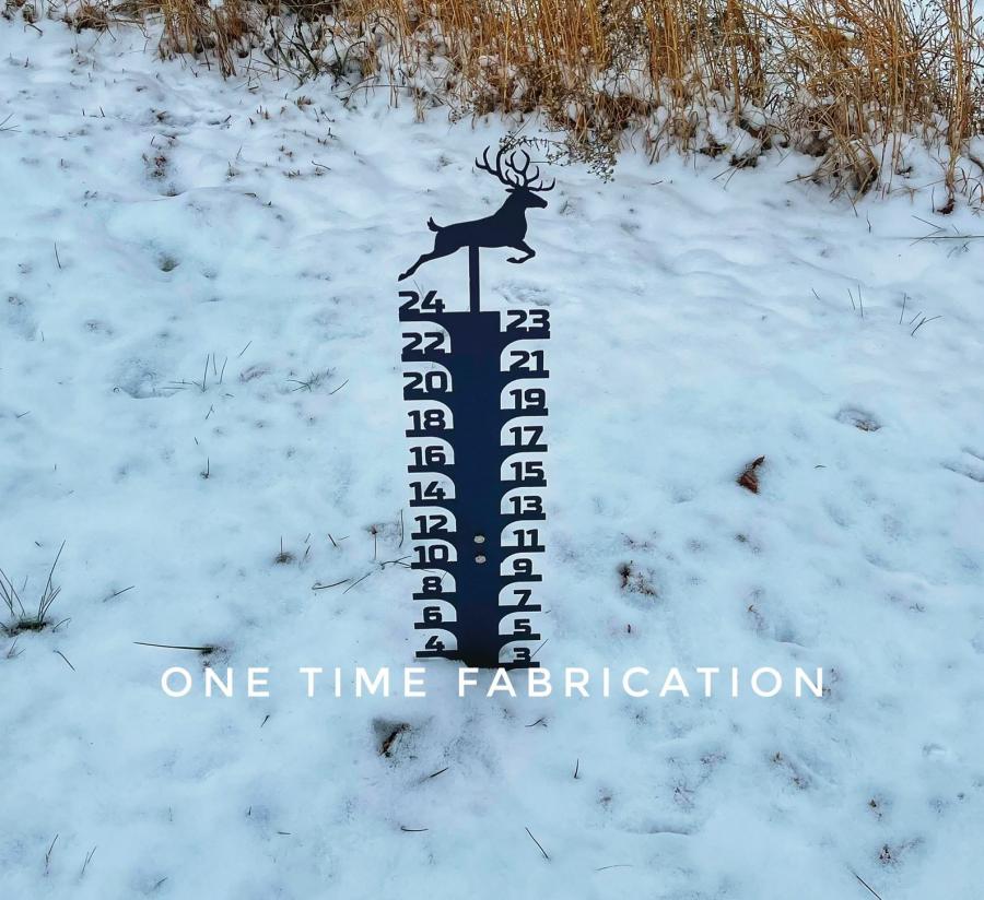 Giant Winter Themed Metal Snow Gauges