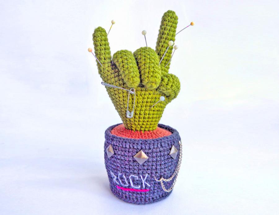 This Crochet Middle Finger Cactus Is The Perfect Decor Piece For Plant