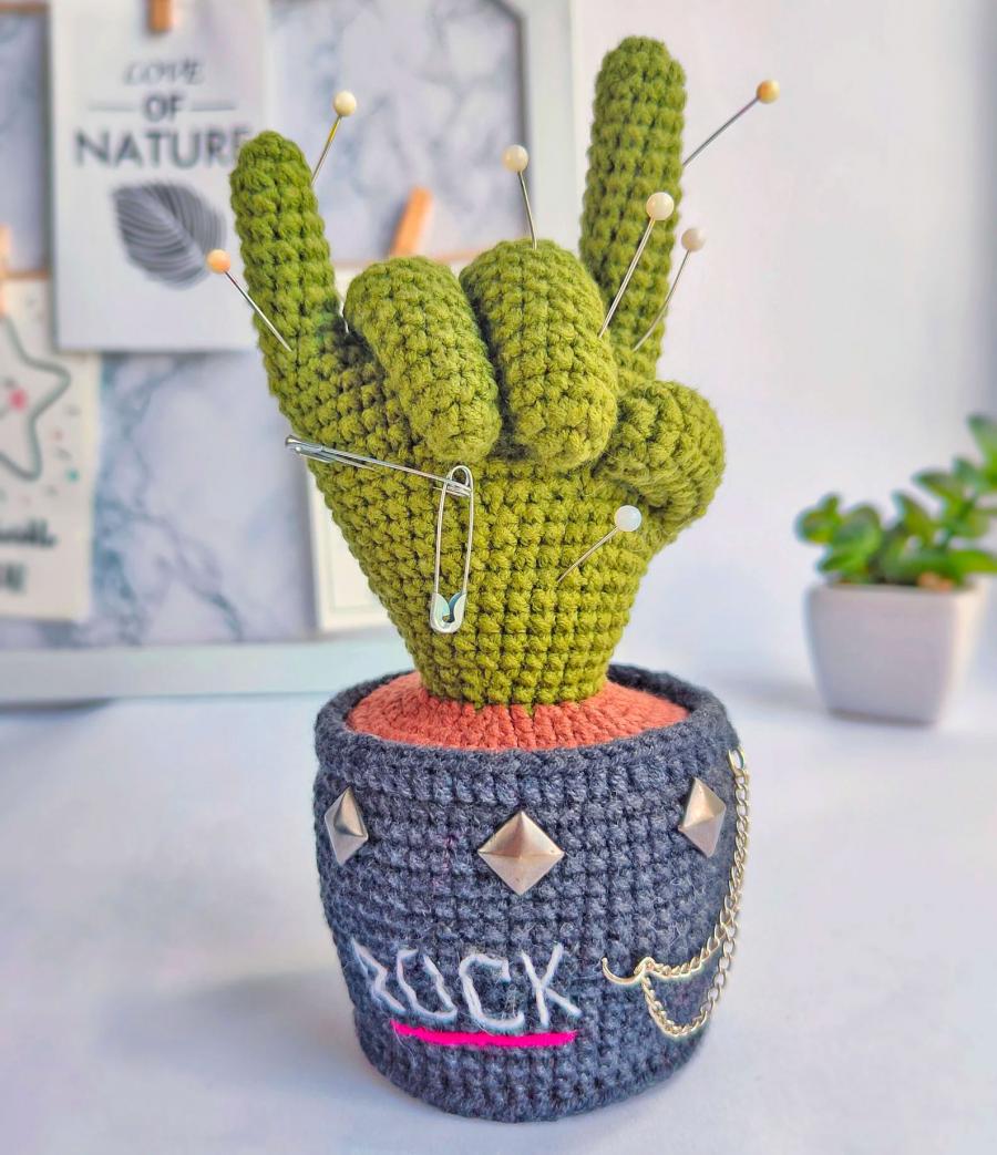 This Crochet Middle Finger Cactus Is The Perfect Decor Piece For Plant