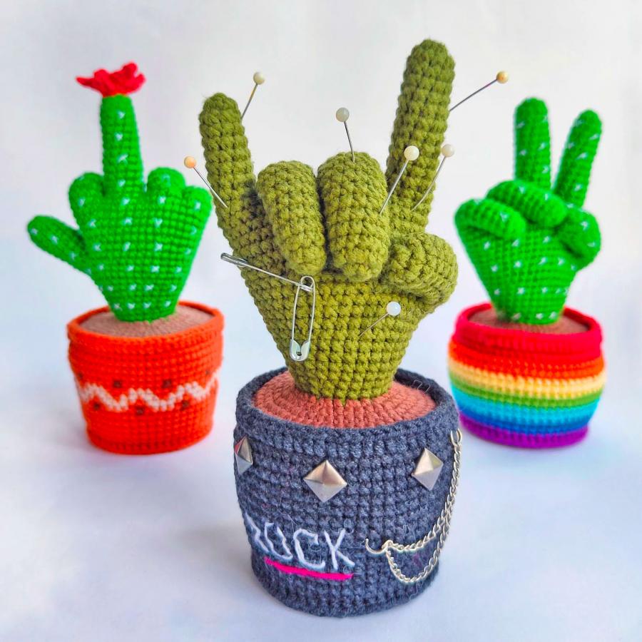 This Crochet Middle Finger Cactus Is The Perfect Decor Piece For Plant