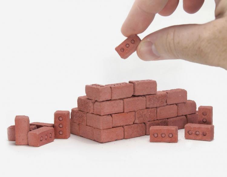 Mini Bricks and Mortar Let You Build Your Own Tiny Wall - Mini Materials tiny cement bricks