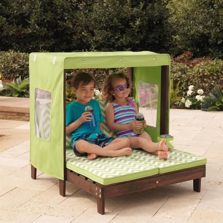 outdoor double lounger with canopy