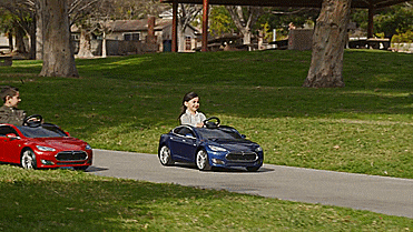 Electric Mini Tesla Model S Kid's Toy Car - GIF