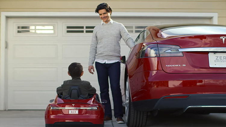 tesla toy car ride on