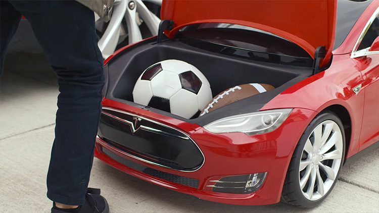 tesla drivable toy car