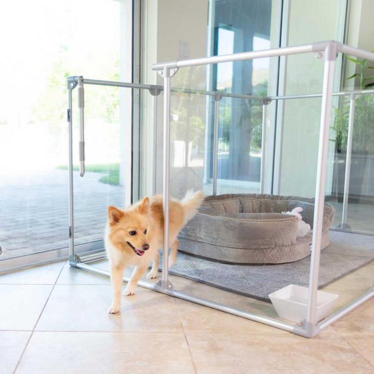 Modern Design Glass Dog Pens - Clearly Loved Pets Acrylic transparent dog kennel