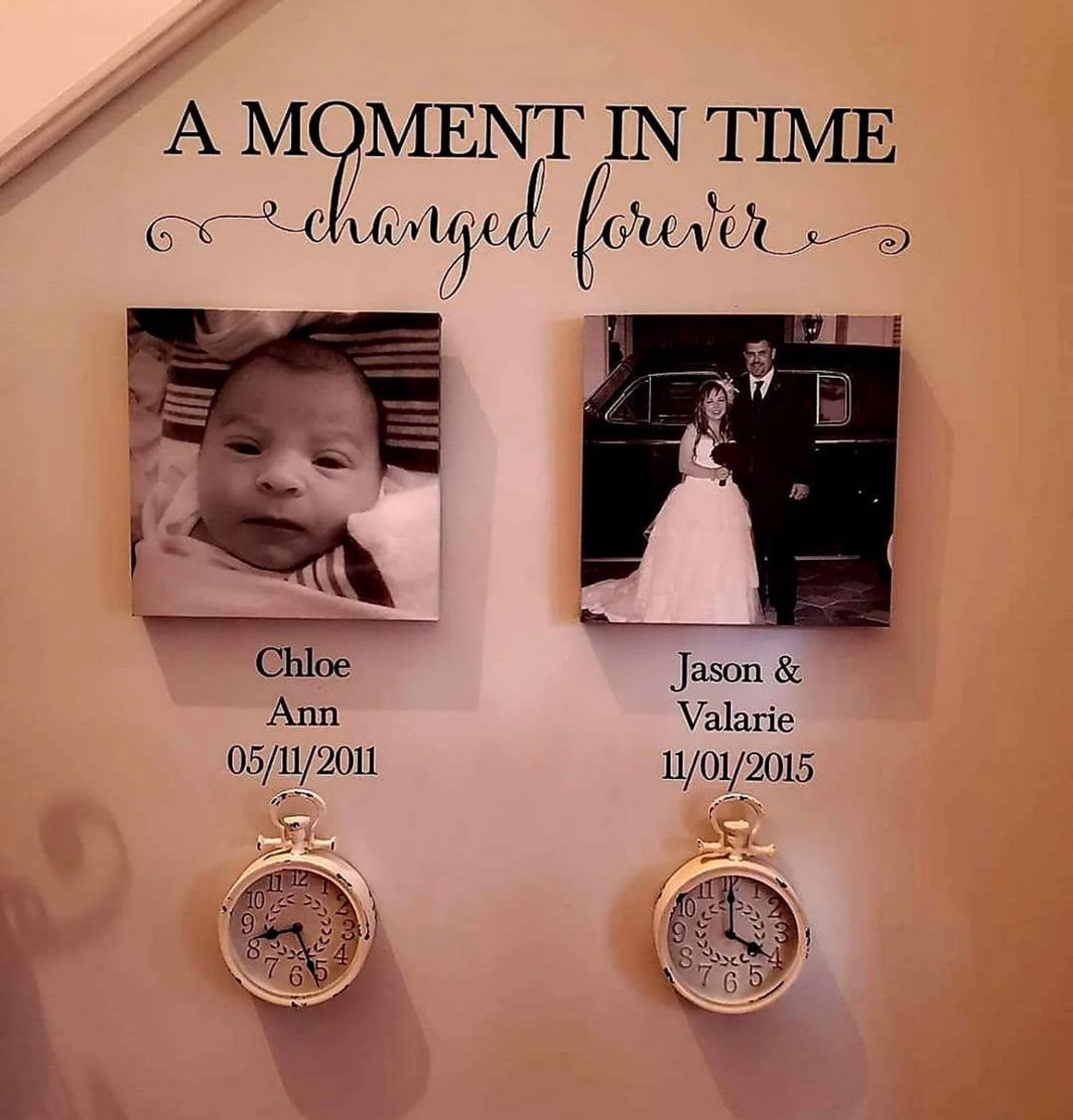 Moment in Time Wall Decals Child Birth Facts With Static Wall Clocks