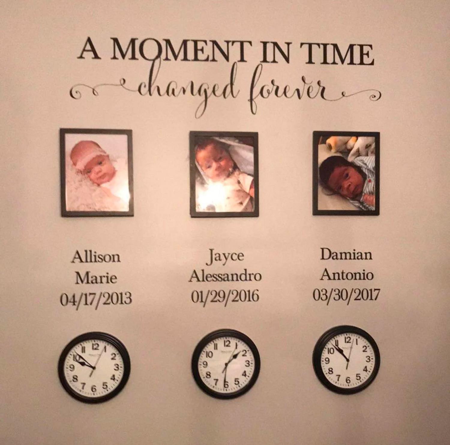 Moment in Time Wall Decals Child Birth Facts With Static Wall Clocks