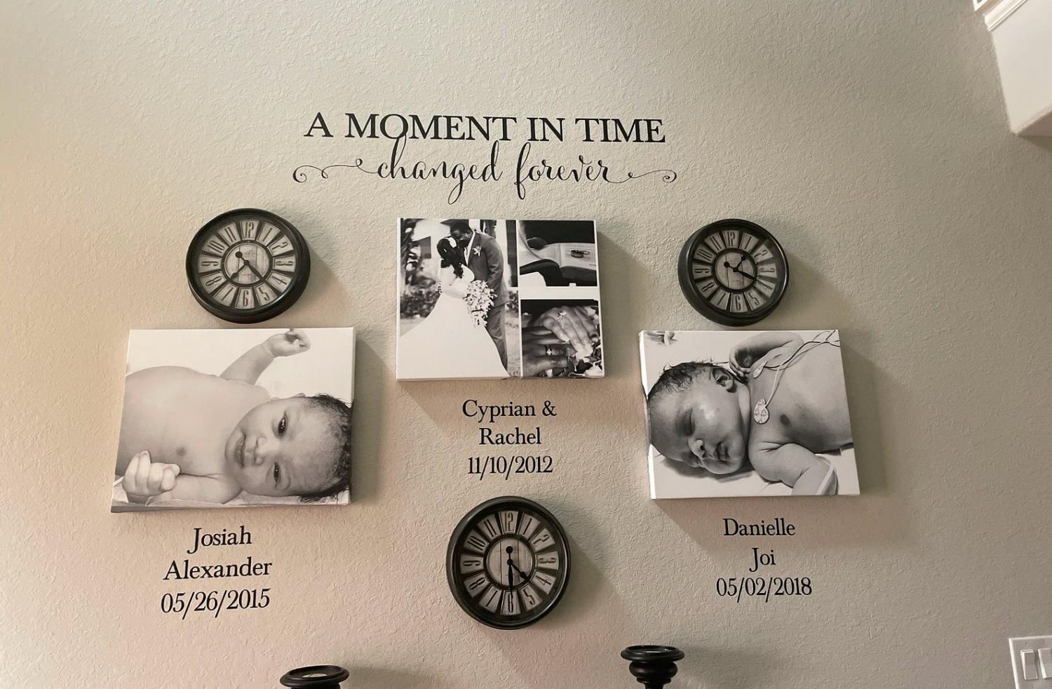 Moment in Time Wall Decals Child Birth Facts With Static Wall Clocks