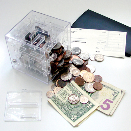 3D Cube puzzle money maze bank saving coin collection case box fun brain game es 