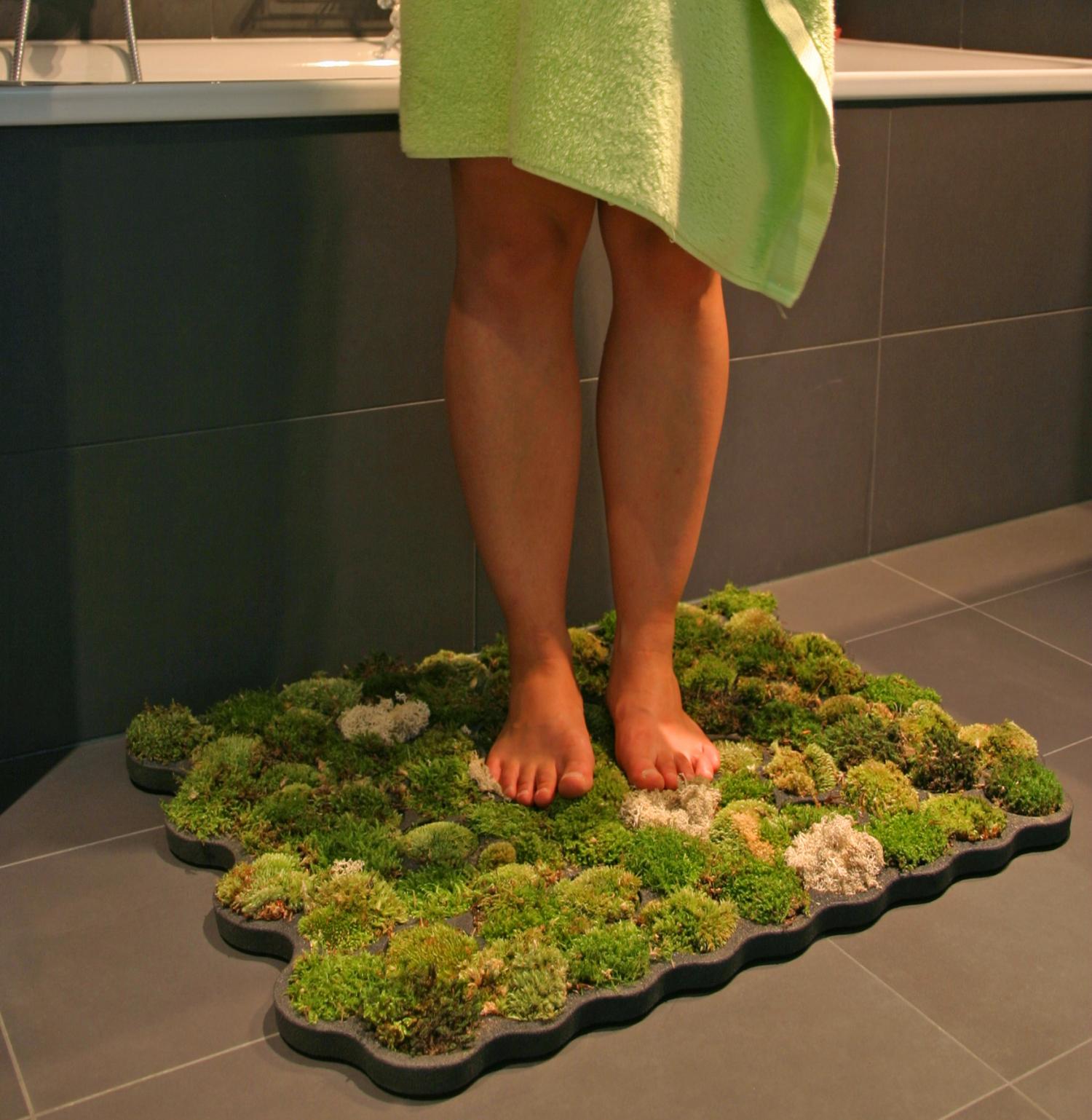 Grass Green Moss Bath Mat for Bathroom Cute 3D Moss Kitchen Rug Non Slip  Moss a