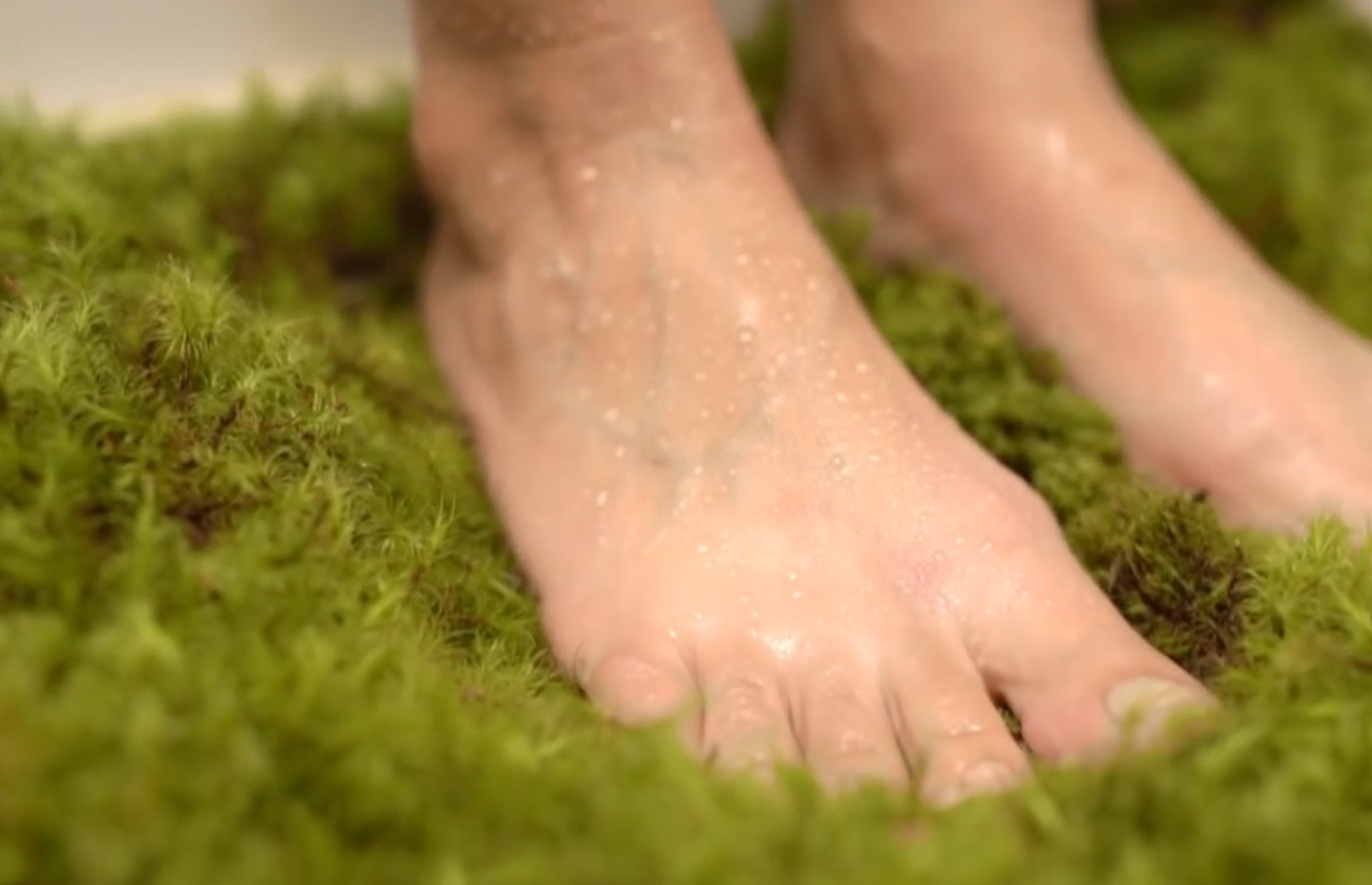 This Moss Shower Mat Lets You Dry Your Feet On Natural Living Moss When  Exiting The Shower