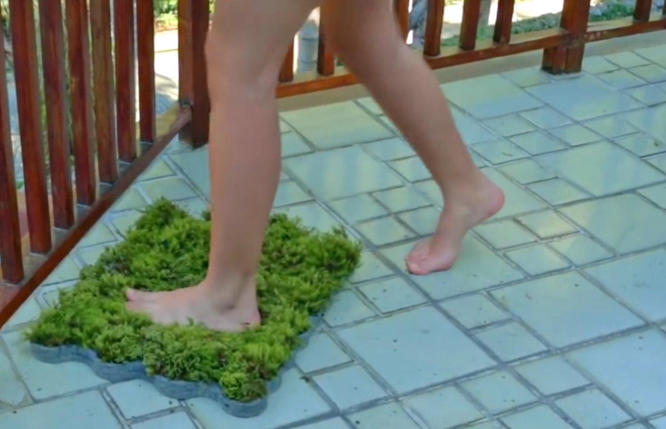 This Moss Shower Mat Lets You Dry Your Feet On Natural Living Moss