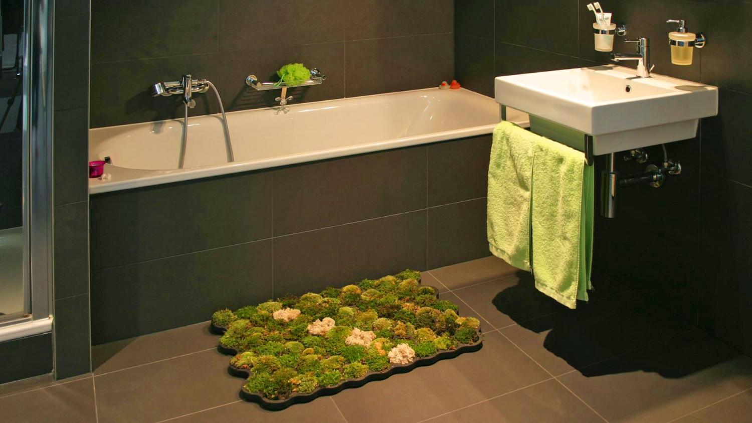 Moss Bathroom Mat - Real moss shower mat