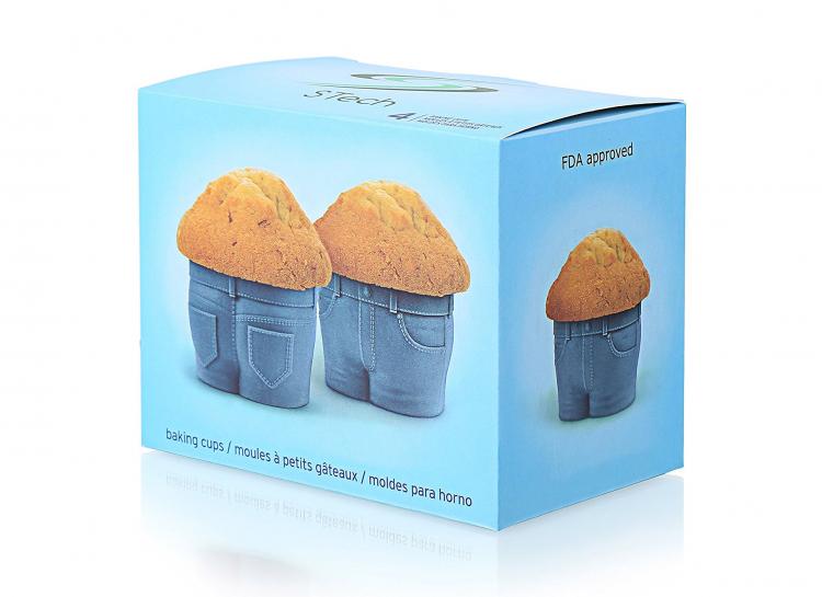  Genuine Fred MUFFIN TOPS Denim-Style Baking Cups, Set