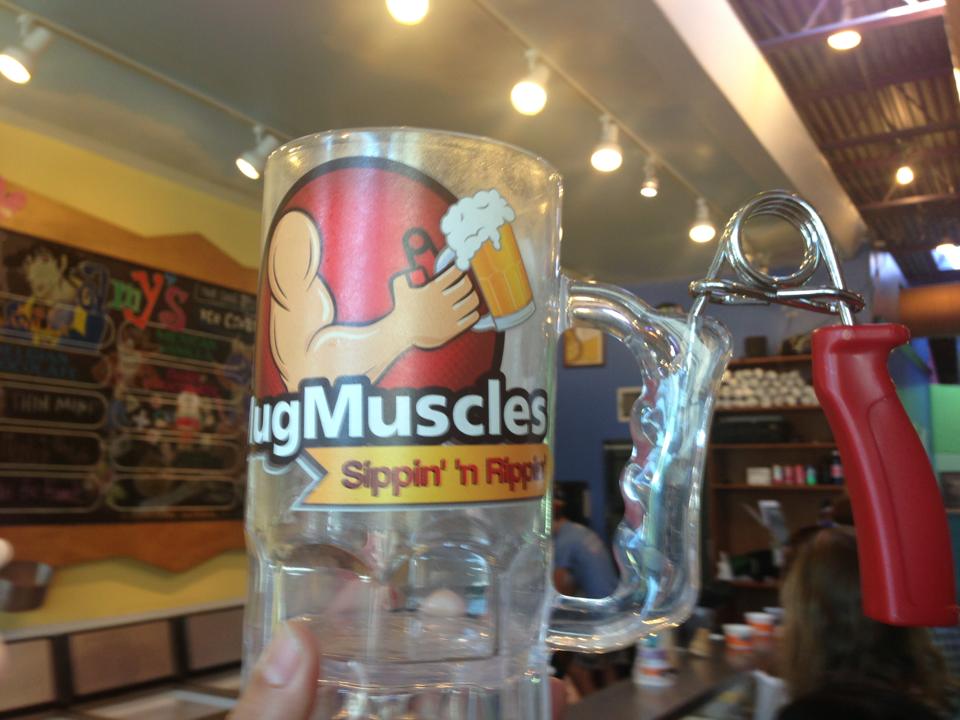 Mug Muscle Workout Mug With Hand Exercise Tool On It