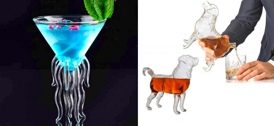 Jellyfish cocktail glass - Dog shaped decanter