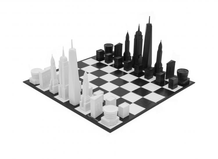 New York City Skyline Chess Set - Architecture skyscraper buildings chess board