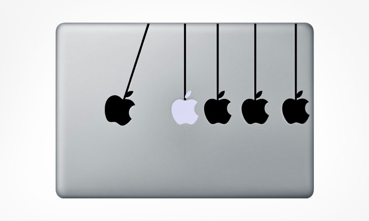 newtons cradle macbook sticker