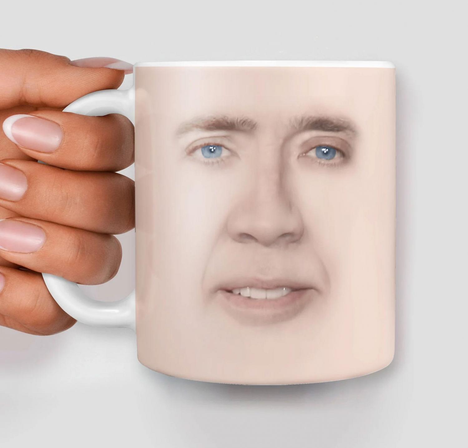 Nicolas Cage Face Mug