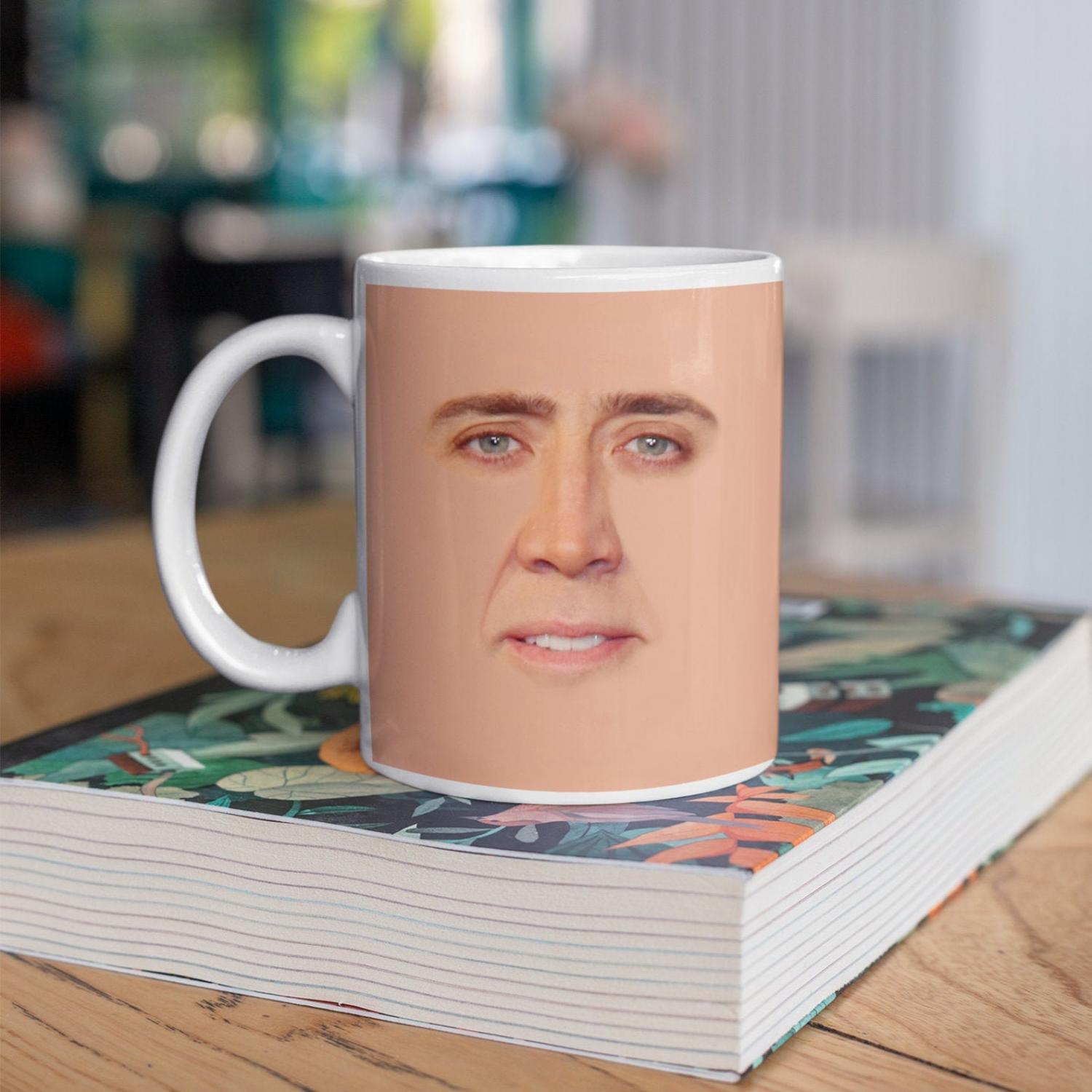 Nicolas Cage Face Mug