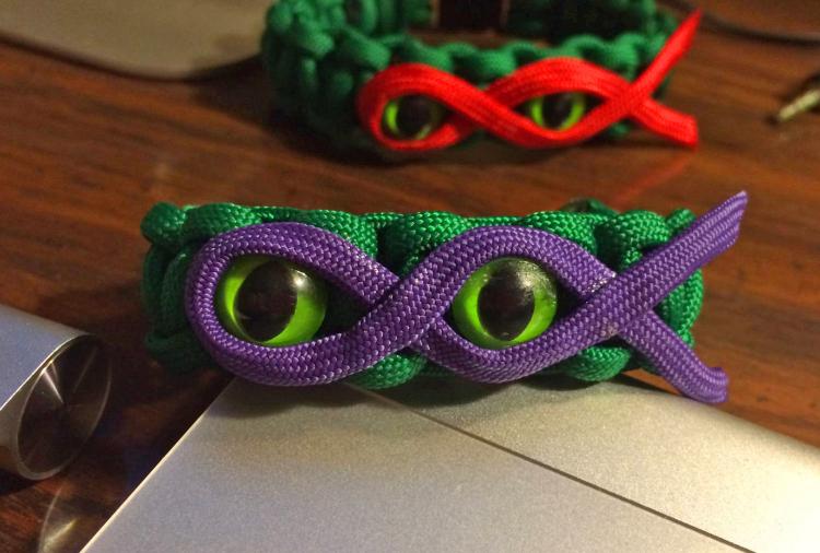 Ninja Turtle Paracord Bracelets - Teenage Mutant Ninja Turtle cat eyes bracelet