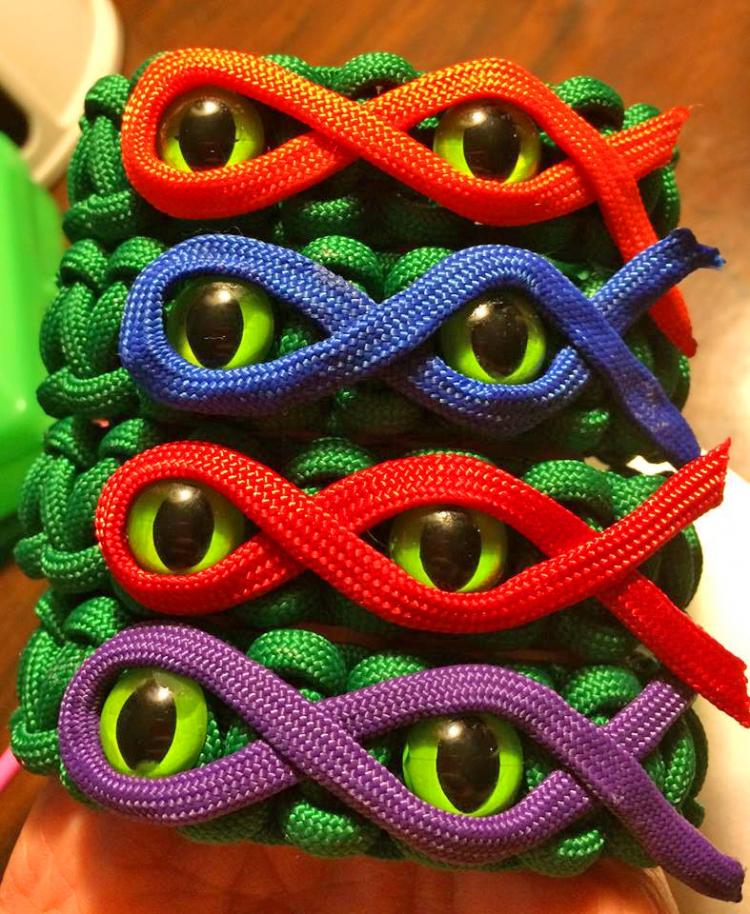 Ninja Turtle Paracord Bracelets - Teenage Mutant Ninja Turtle cat eyes bracelet