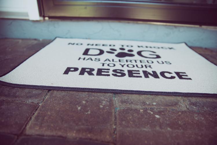 No Need To Knock, The Dogs Have Alerted Us To Your Presence Doormat - Funny Dog Owner Doormat