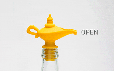 Oiladdin - Aladdin Genie Lamp Oil Pourer and Stopper - GIF