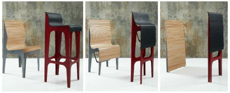 Ollie Shapeshifting Chair Goes Flat For Easy Storage - Designer chair - pull cord folding chair