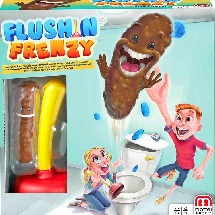 Flushin Frenzy Toilet Kids Game With Flying Poop after plunging toilet