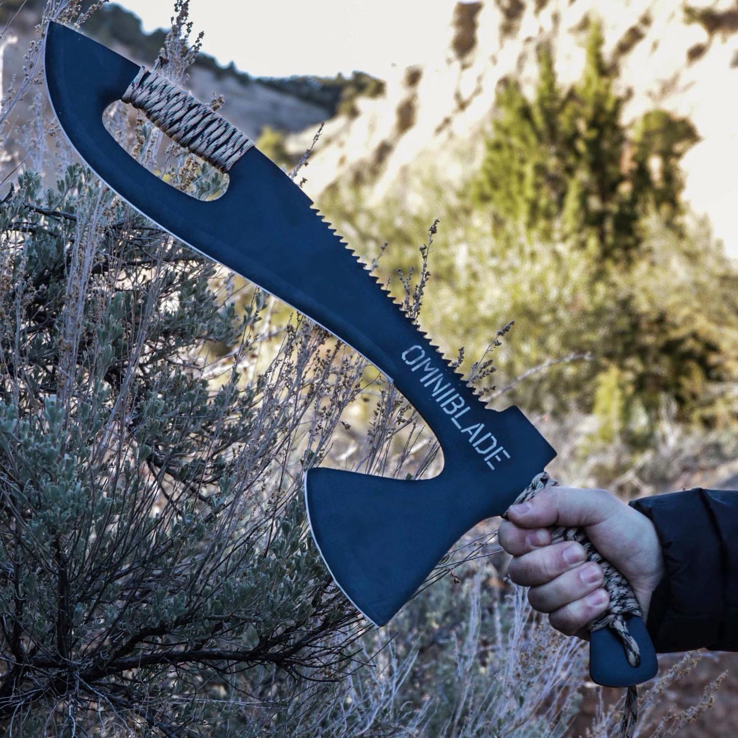 Omniblade 3-in-1 Survival Machete Includes a Knife, Tactical Tomahawk, and a Survival Saw - Giant machete multi-tool