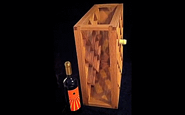 Harlequin Pinetti Optical Illusion Wooden Wine Rack - GIF