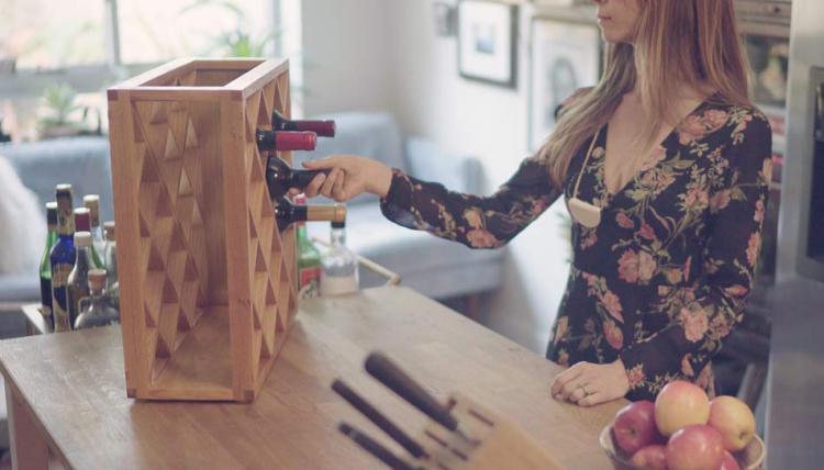Harlequin Pinetti Optical Illusion Wooden Wine Rack