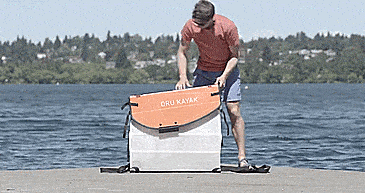 Oru Kayak Collapsible folding kayak that folds up into a suitcase