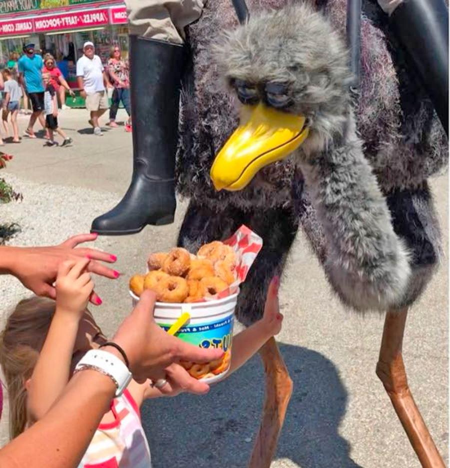 Ostrich Stilts Costume