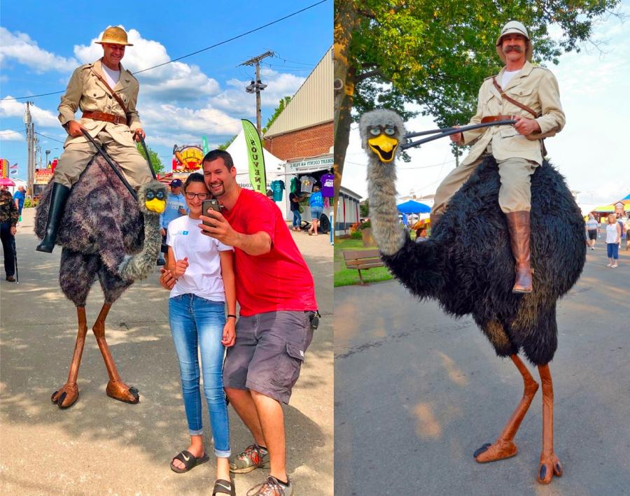 Ostrich Stilts Costume