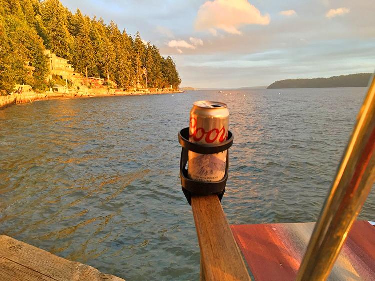 Outdoor Beer Holder - Sunchaser Bevi Pro - Suction, strap, or stick your beer or mixed drink outdoors - prevent spilling beer
