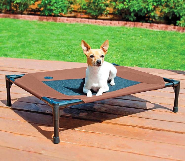 Outdoor Dog Lounger With Sun Canopy - Canopied outdoor dog bed
