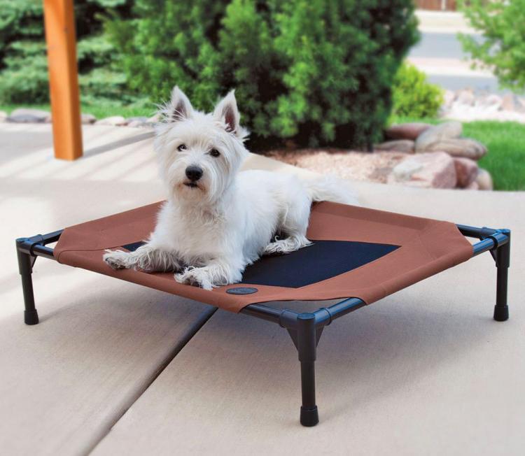 Outdoor Dog Lounger With Sun Canopy - Canopied outdoor dog bed