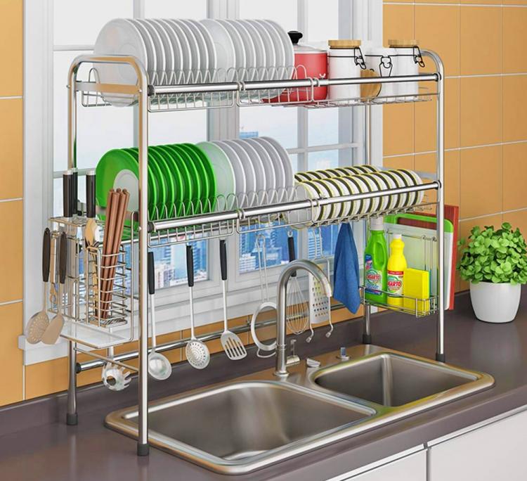 Over The Sink Dish Drying Rack - Finnish sink drying rack - Tiny home drying rack